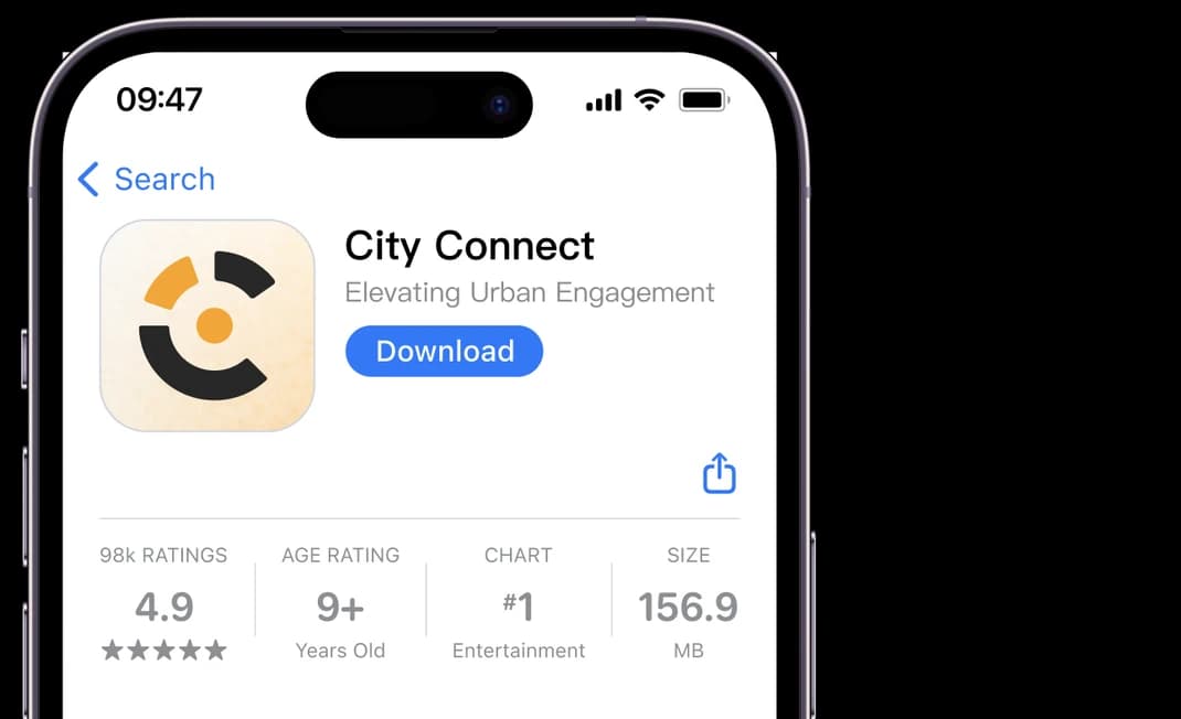 The City Connect app in the App Store