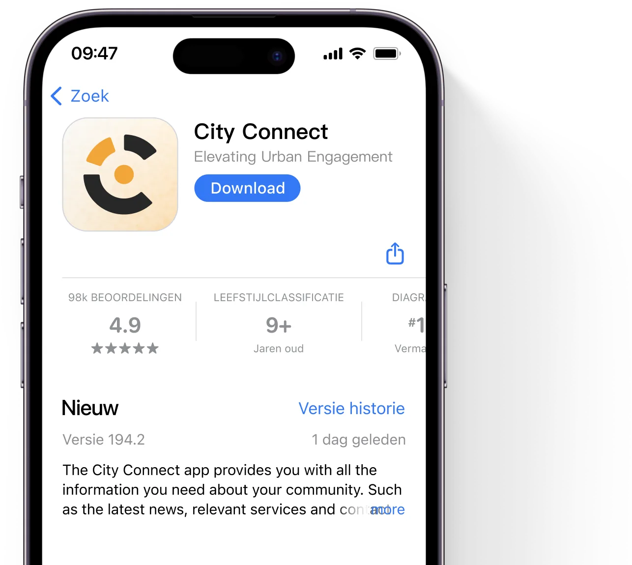 De City Connect app in de App Store